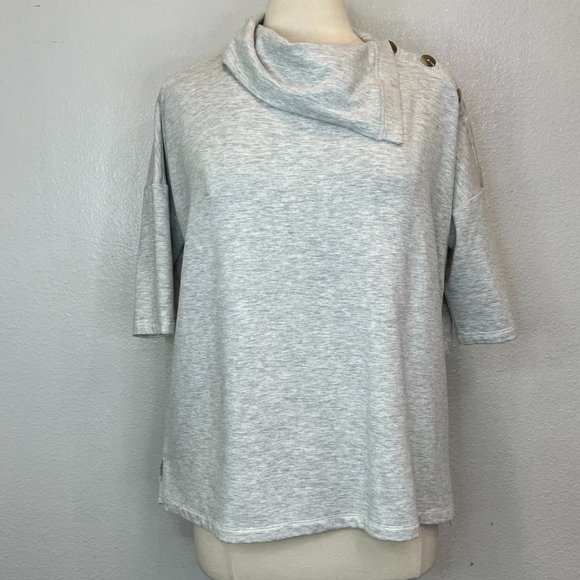 Saturday Sunday by Anthropologie Heather Gray Jersey Pullover Top Size XXS - Picture 1 of 6